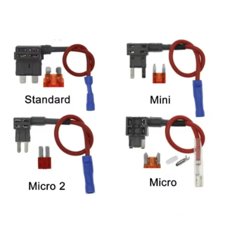 12v Mini Small Medium Size Car Fuse Holder Add-A-Circuit Tap Adapter With 10a Micro Mini Standard Atm Blade Fuse Zpaxo
