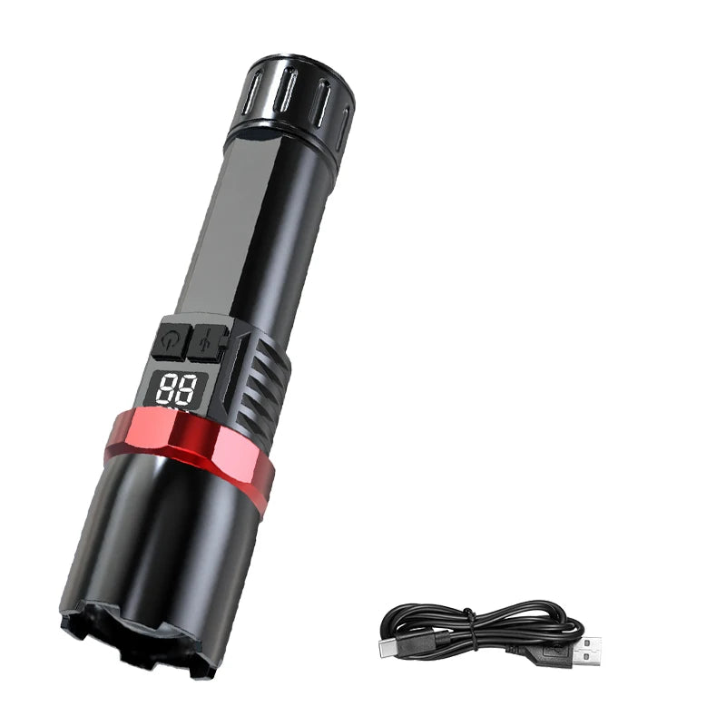 USB-C Rechargeable Zoomable LED Tactical Flashlight – 3-Mode