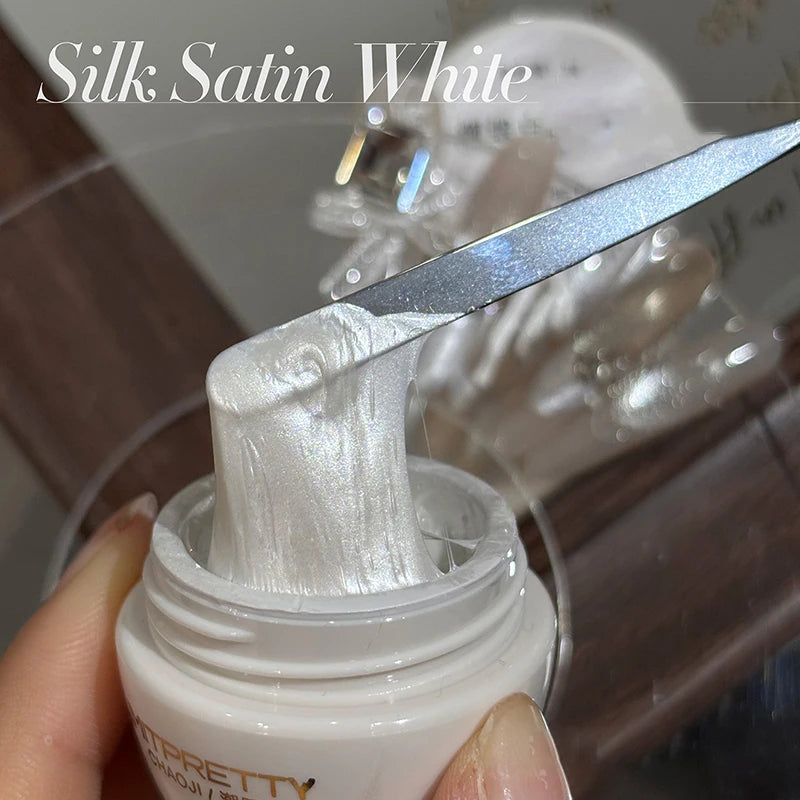 Silk Satin White Wire Drawing Gel Nail Art Elastic Wire Drawing Gel DIY Designs Sculpting Gel for Painting Designing Outlining Zpaxo