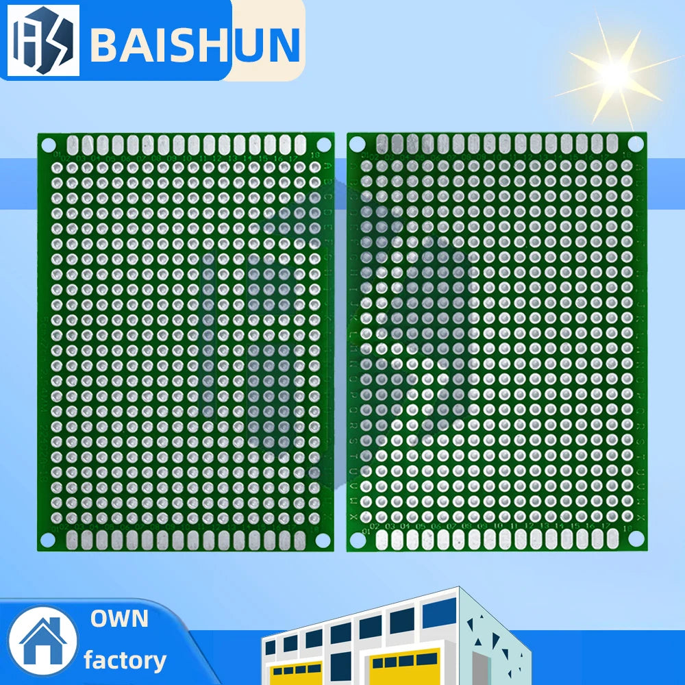 1 5x7cm Green Double-sided Prototype PCB FR4 Heat Resistant Zpaxo