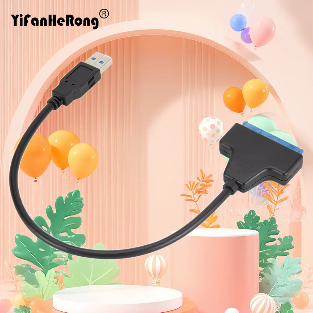 SATA to USB 3.0 Cable Up to 6 Gbps for 2.5 Inch External HDD SSD Hard Drive 22 Pin Adapter to Sata III for PC Zpaxo Default Title