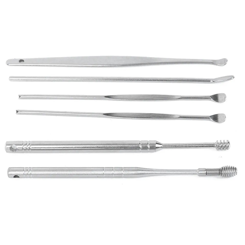 Stainless Steel Ear Wax Pickers Spiral Head Smooth Polished Earwax Zpaxo
