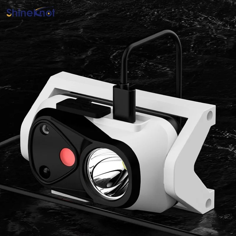 SHINEKNOT Rechargeable Induction Headlamp | 180° LED Headlight Rechargeable Headlamp Zpaxo