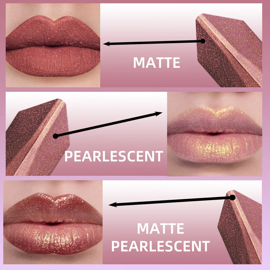 Two Tone Colors Lip Liner Pen Glitter Matte Velvet Finish Smooth