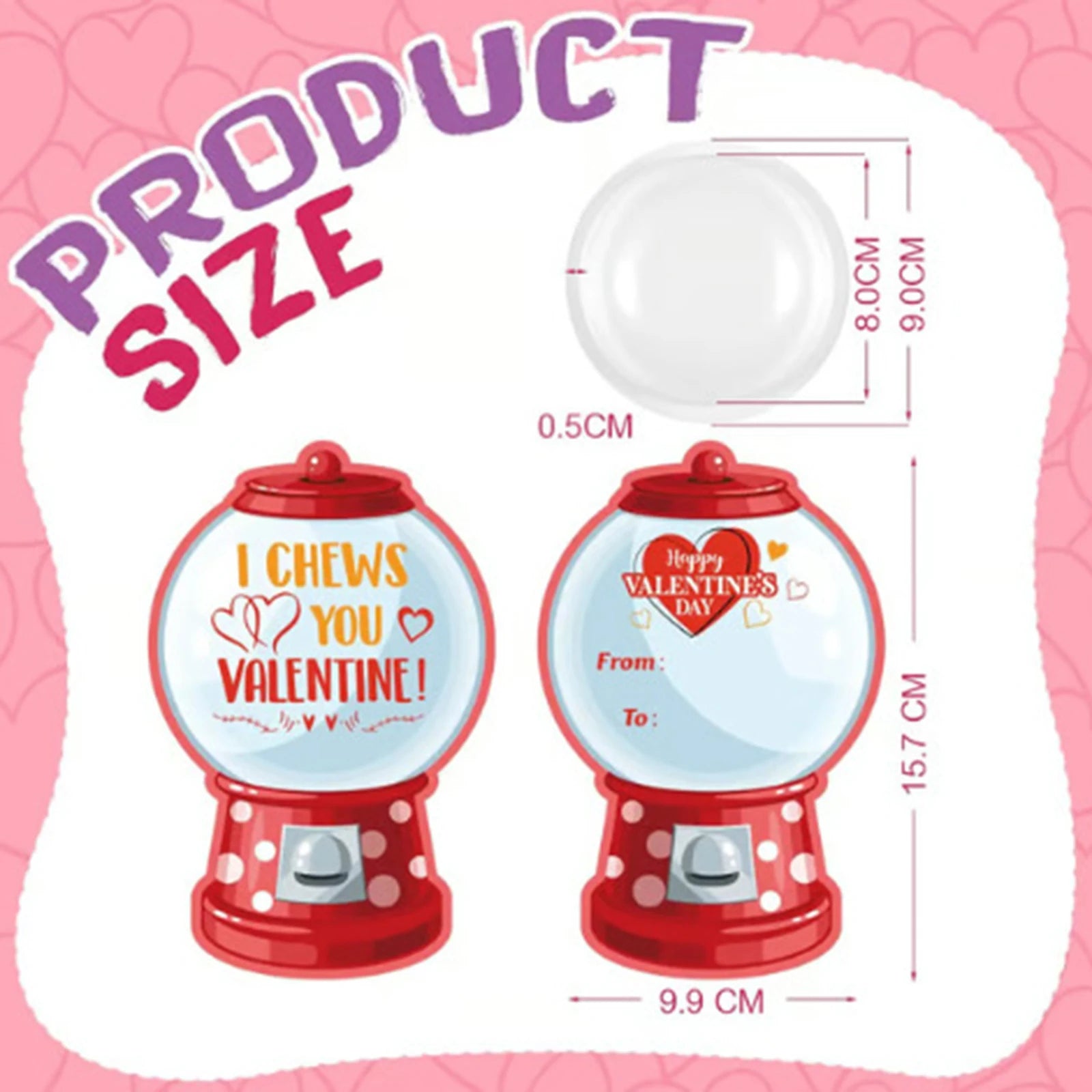 36 Candy Cards Funny Valentine Greeting Plastic Domes Party Exchange
