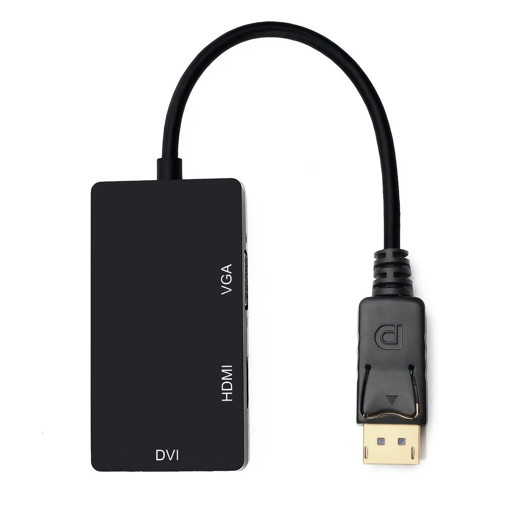 USB Hub Display Port Dp HD DVI VGA Male Female Three One Adapter Zpaxo Black