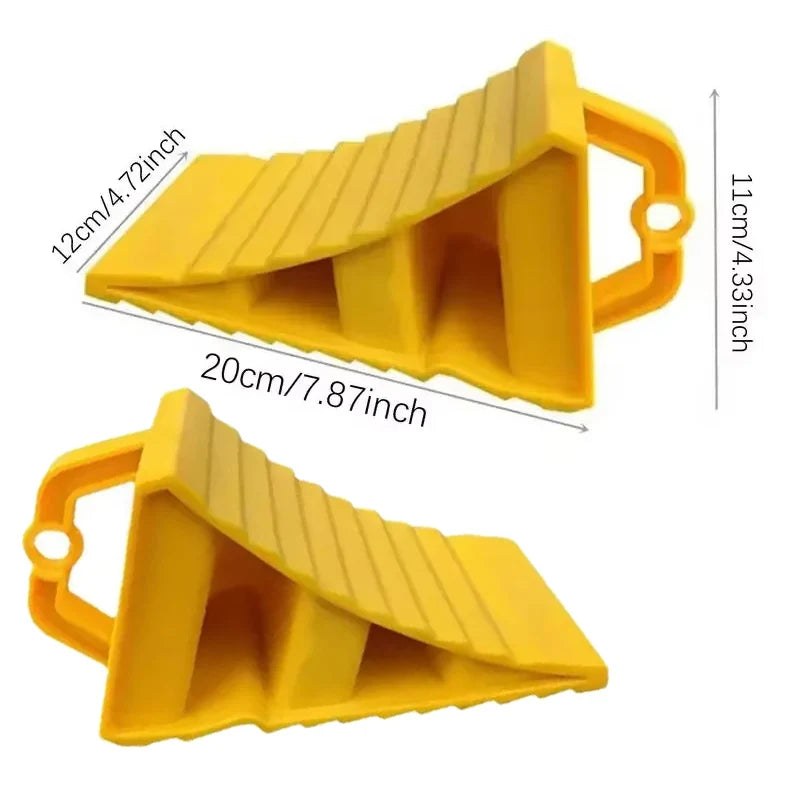ABS Wheel Chock with Handle – Anti-Slip Tire Stop Block