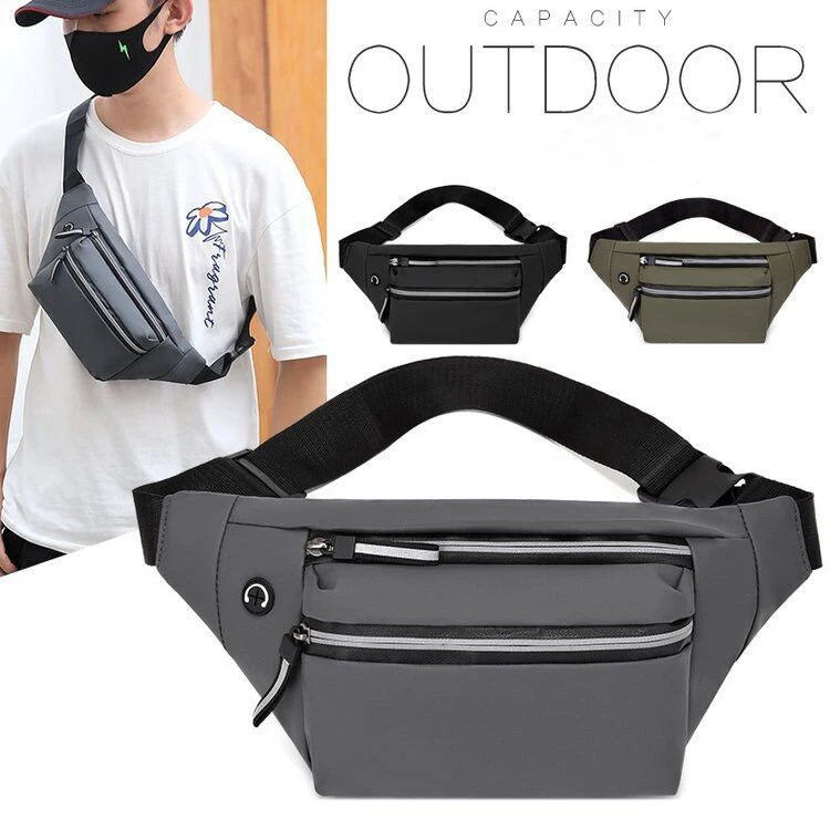 Bag for Men Chest Bag Simple Waist Bag Casual Crossbody Men's Cell Phone Bags Gray Shoulder Bag Multi Use Business Coin Purse Zpaxo