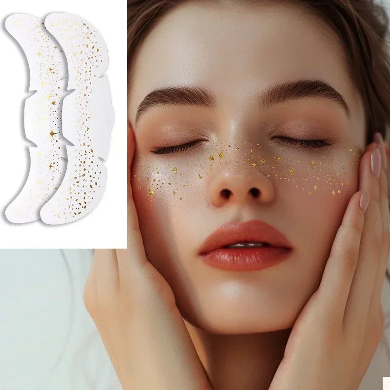 6 Sheets Stamping Freckles Makeup Patches Glitter Gold Fake Temporary