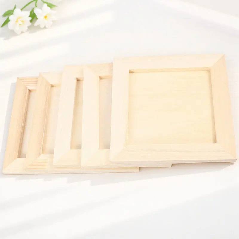 Kids DIY Wooden Picture Frames Blank Unfinished Clay Painting Craft