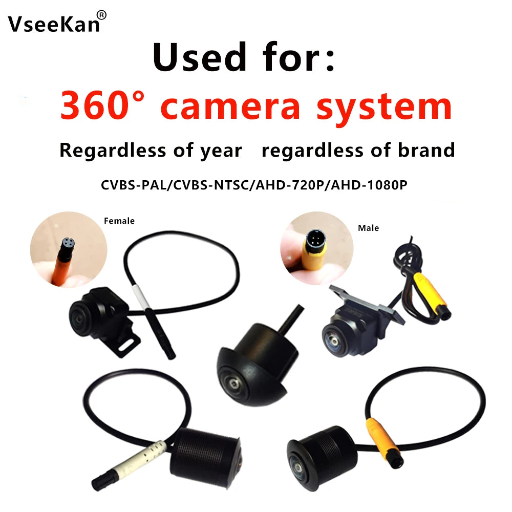 Camera Car 360 Panoramic Surround View CVBS 720p 1080p 2D 3D Front