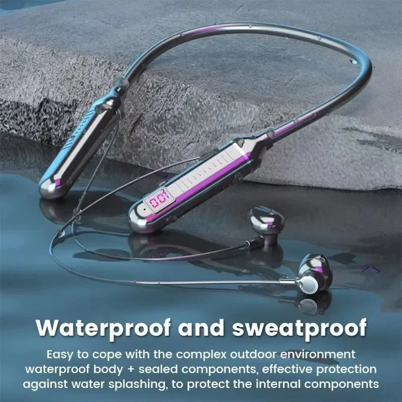 Wireless Earphones Bluetooth 5 3 Neckband Headphones Gaming LED
