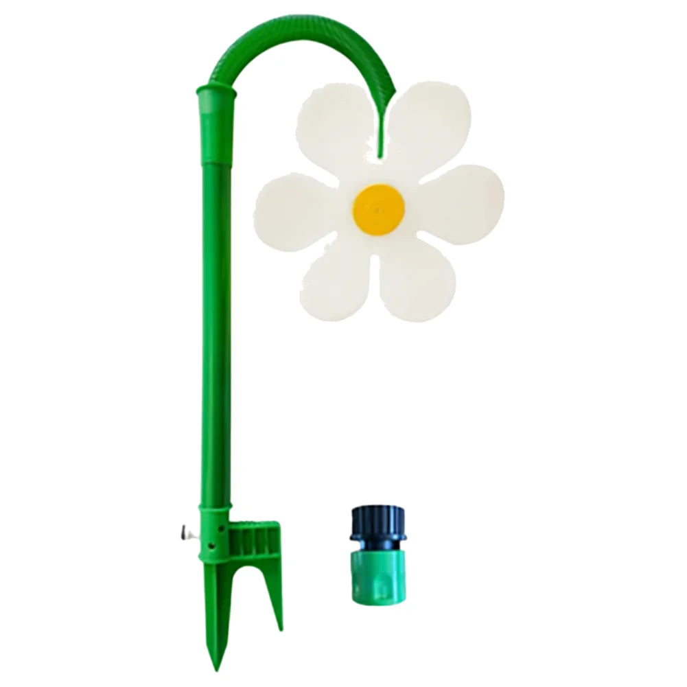 Sunflower 360° Shaking Rotating Sprinkler Garden Yard Lawn Irrigation Device Decorative Ornament Outdoor Water Toy For Children Zpaxo 1PCS White