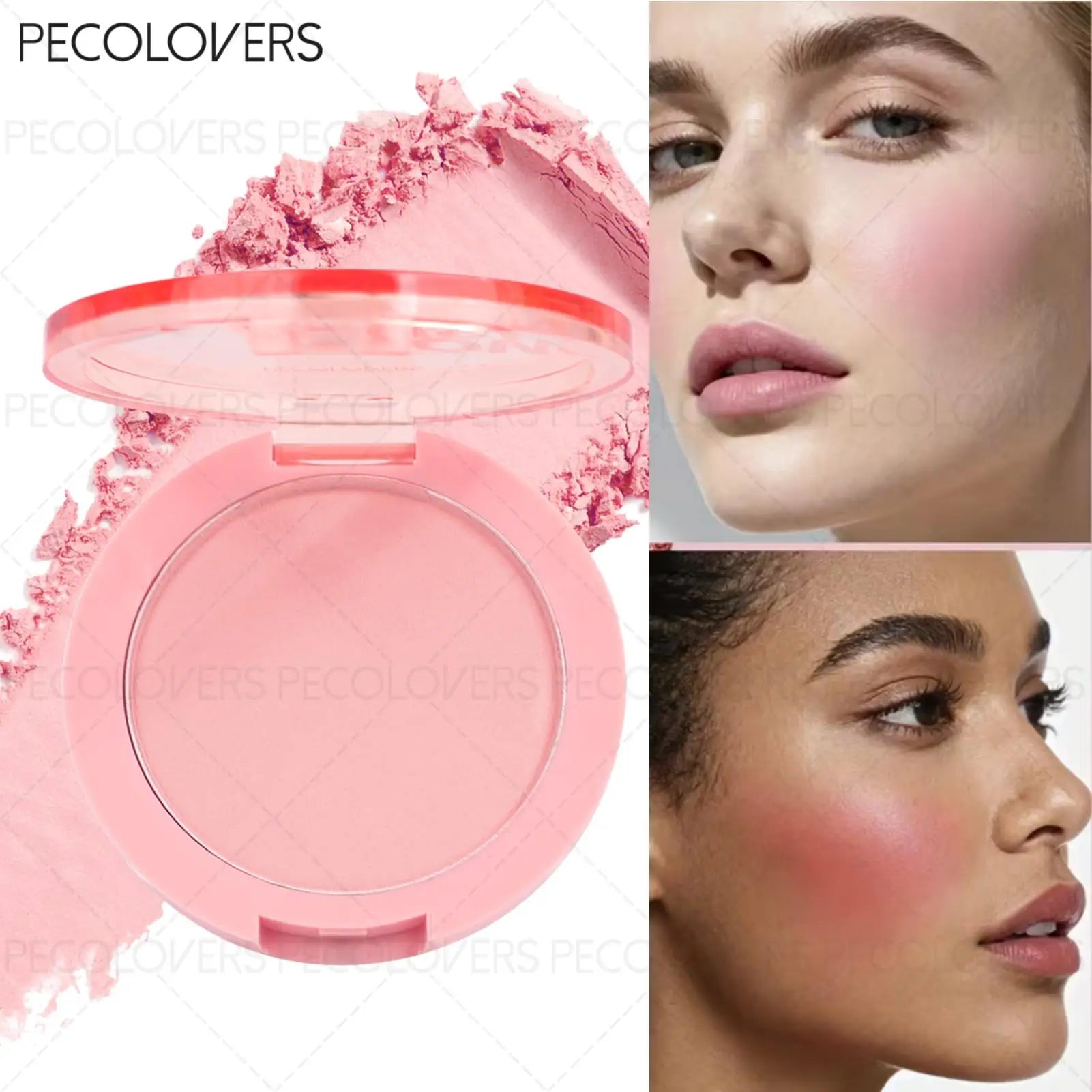 1PC Colorful Matte Blush, Nature Finish High Long-Lasting Waterproof Face Makeup Blusher for All Skin Tones Zpaxo