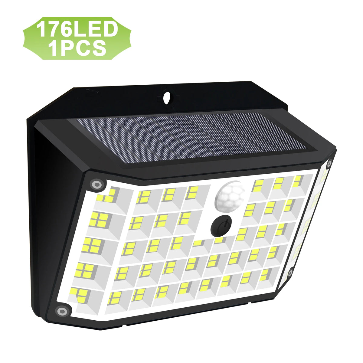 Solar Outdoor Lights 176 LED Solar Powered Motion Sensor Flood Lights IP65 Waterproof 3 Modes Wall Lamp For Outside Porch Yard Zpaxo 1PC
