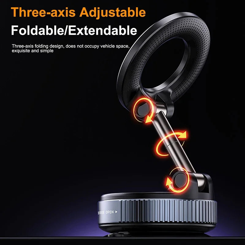 Magnetic Vacuum Phone Bracket 360 Adjustable Holder Strong Suction