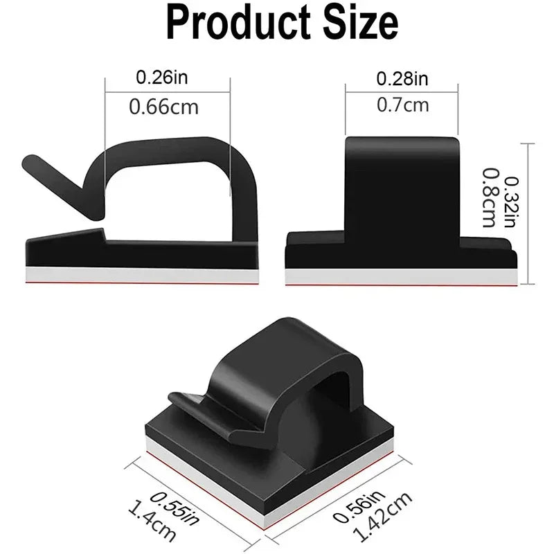 Cable Organizer Clips – Wall Mount Wire & Cord Holder (10/20/40pk)