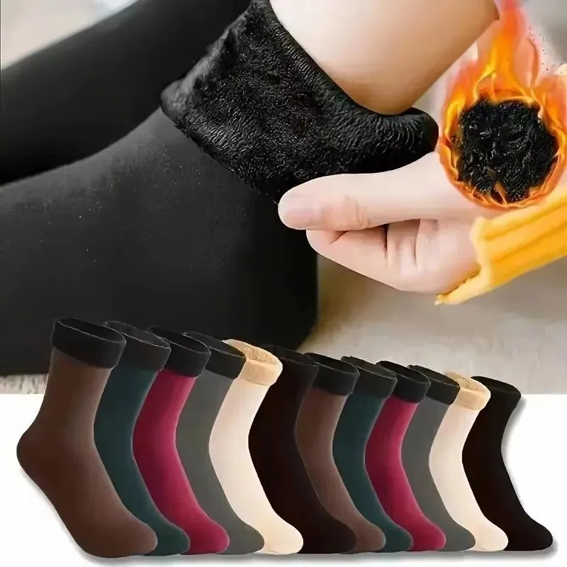 Thermal Plush Velvet Winter Floor Socks – Unisex 3-Pair Set