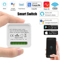 Tuya 16A Mini Wifi Smart Switch DIY 2-Way Remote Control Timer Relay Automation For Smart Life Work With Alexa Google Home Alice Zpaxo White
