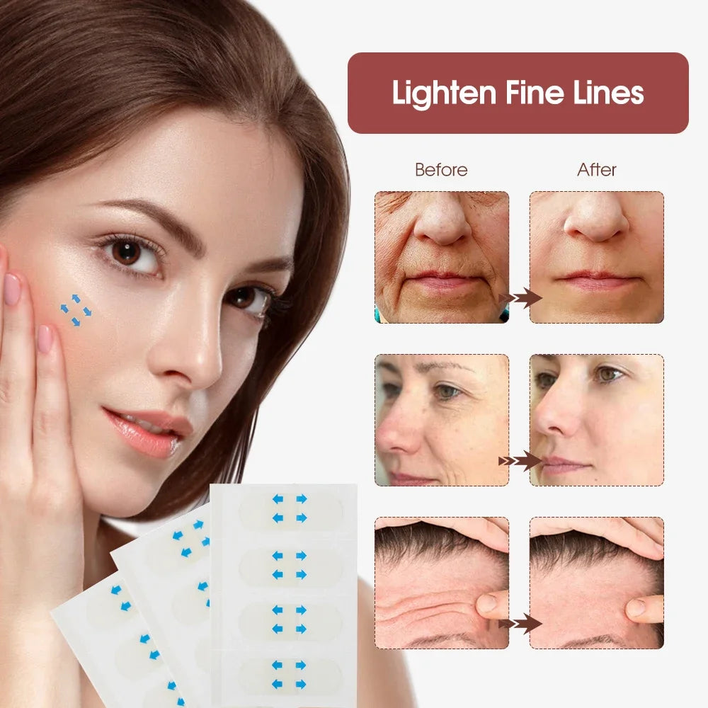 80pcs Invisible V Face lifting Tapes Wrinkle Removal Sticker Forehead Neck Chin Sticker Anti Aging Patch Facial Slimming Firming Zpaxo
