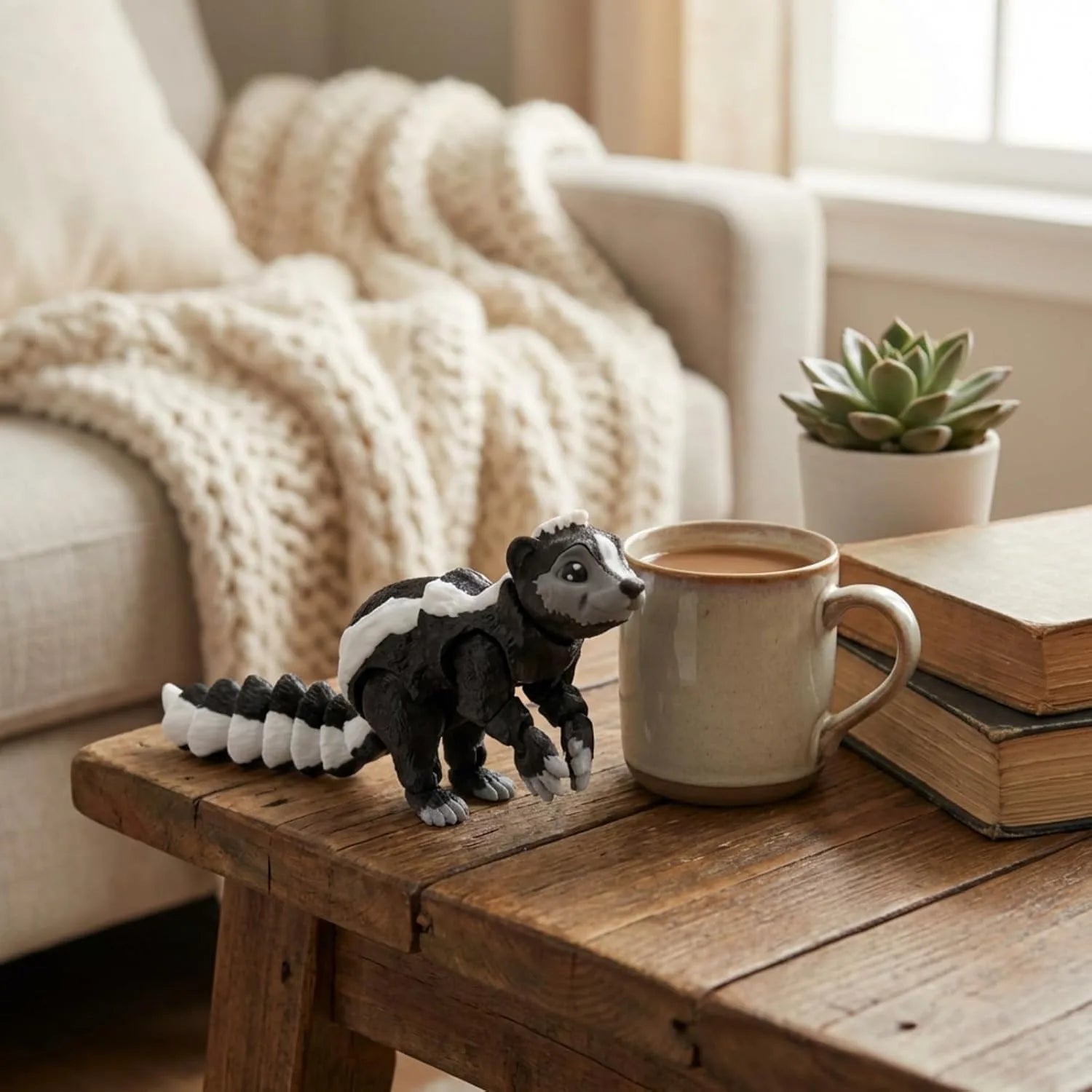 3D Printed Skunk Animals Flexible Articulated Stuff Home Office Decor Zpaxo