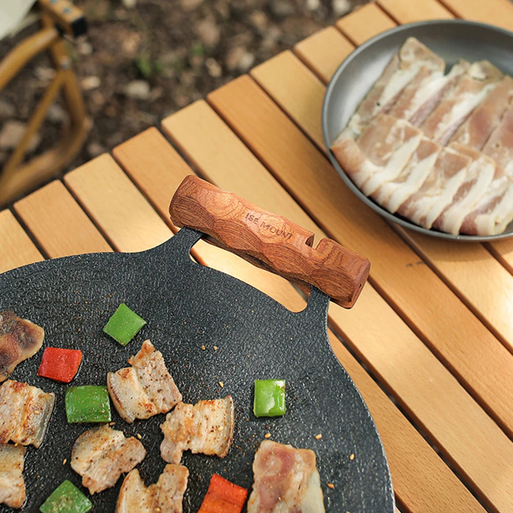Heat Resistant Pan Holder Solid Wood BBQ Handle Cookware Sauce