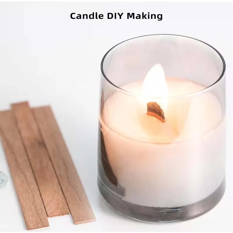 60pcs Candle Making Kits Includes 20pcs Wooden Candle Wicks, 20pcs Iron Shelfs, 20pcs Candle Labels for Soy Wax, Beeswax Zpaxo