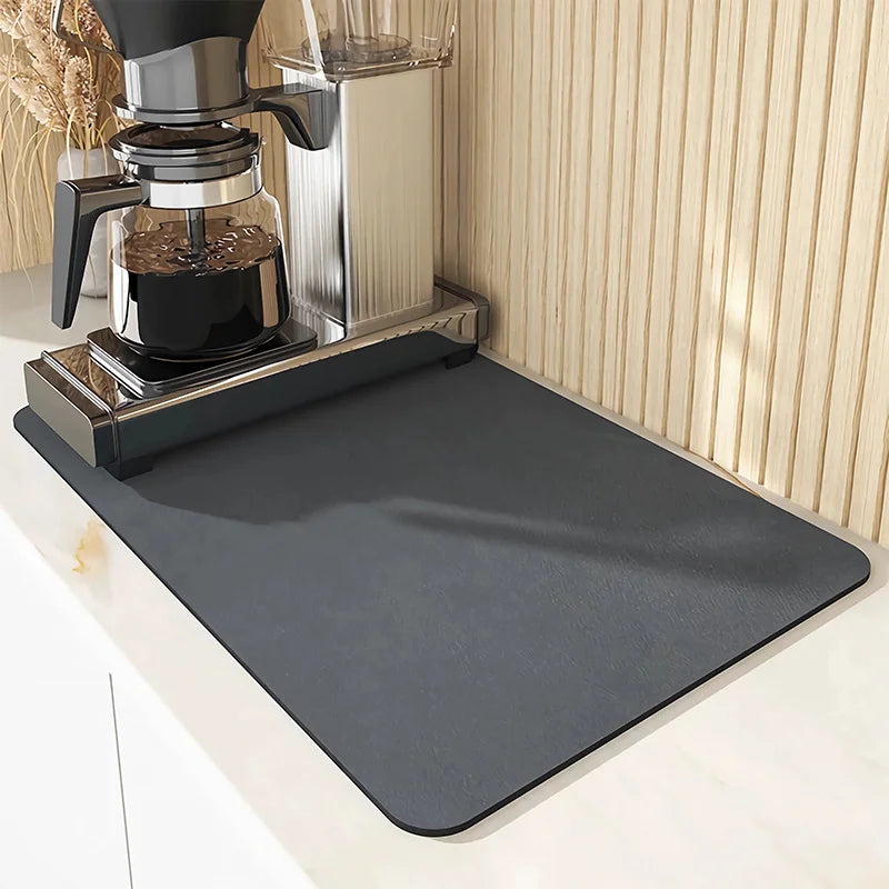 Absorbent Coffee Mat Anti-slip Rubber Pad Espresso Machines Protects