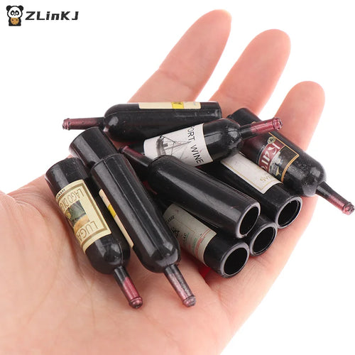 ▶10Pcs 1/12 Dollhouse Miniature Mini Wine Bottle Set With Box Simulation Drinks Model Toys For Doll House Decoration Accessories Zpaxo