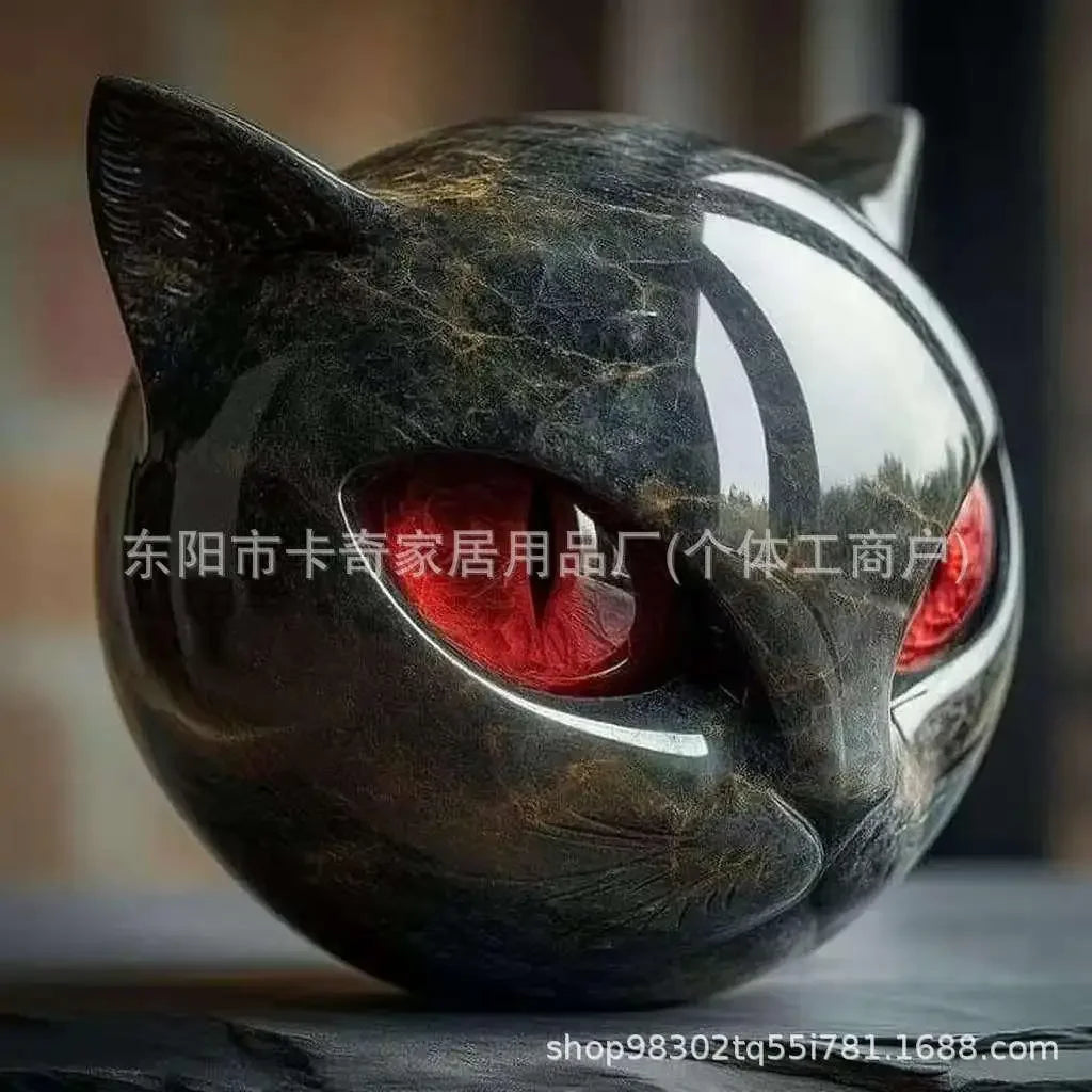 Mystic Black Cat Resin Sculpture – Gothic Witchy Home Decor Resin Sculpture Zpaxo C
