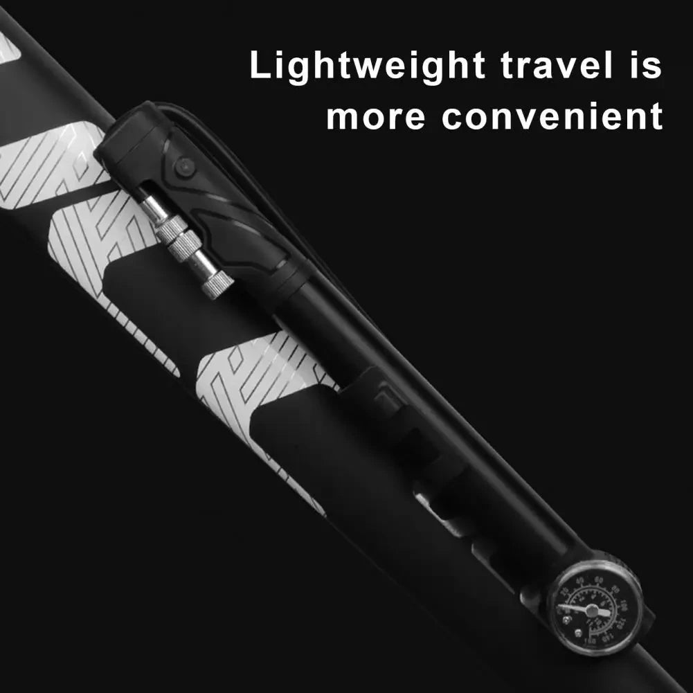 Bicycle Pump Portable High Pressure Bike Pump with Gauge for Universal Handheld Tire Inflation Lightweight Cycling Accesseries Zpaxo
