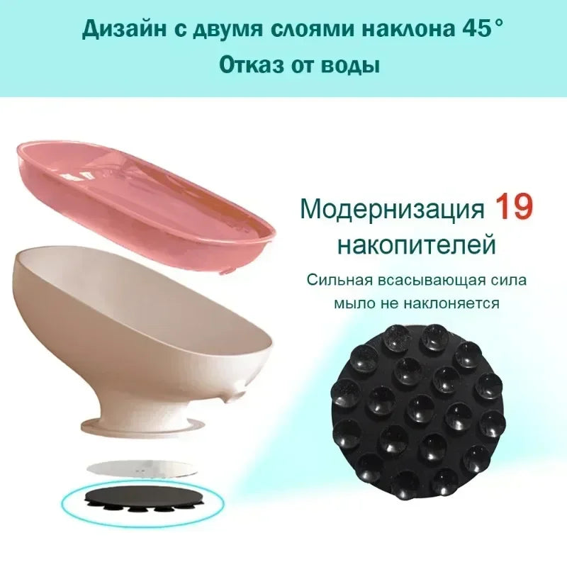 Hot Super Suction Cup Soap Dish with Drain Water for Bathroom Soap Holder Kithcen Sponge Holder Soap Container Bathroom Supplies Zpaxo