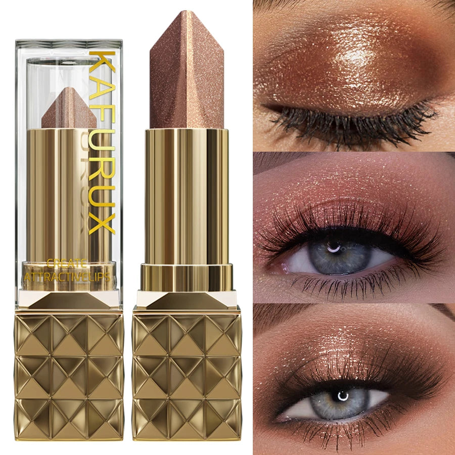 Two Eye Shadow Stick Velvet Shimmer Makeup Durable Waterproof