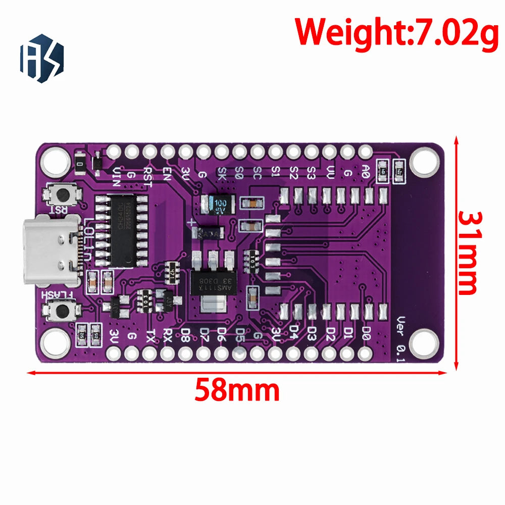 NodeMCU v3 ESP8266 Development Board Wireless Wifi Iot Module Type-c Zpaxo