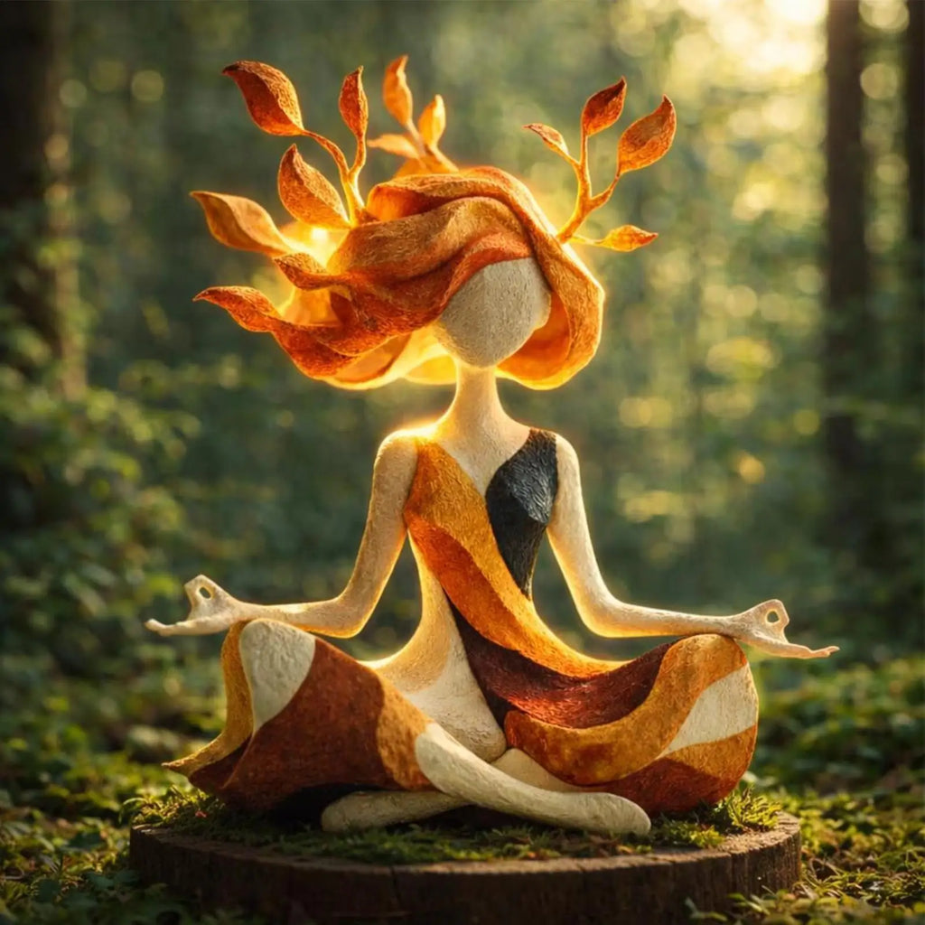 Meditation Statue Abstract Peaceful Calming Resin Sculpture Inner Harmony Figurine for Living Room Bedroom Office Desk Bookshelf Zpaxo