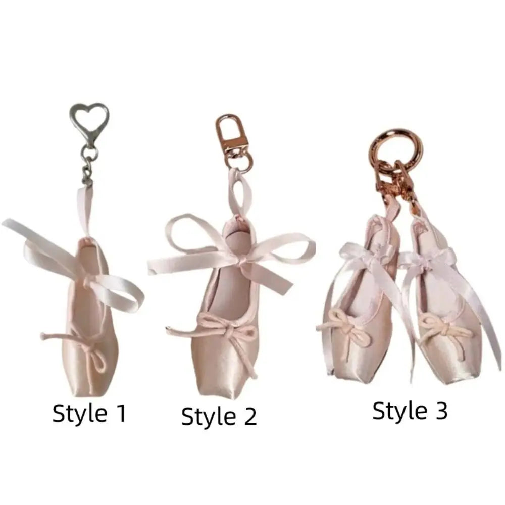 Bag Pendant Ballet Shoes Keychain Pink Handmade Mini Keyring Phone Zpaxo