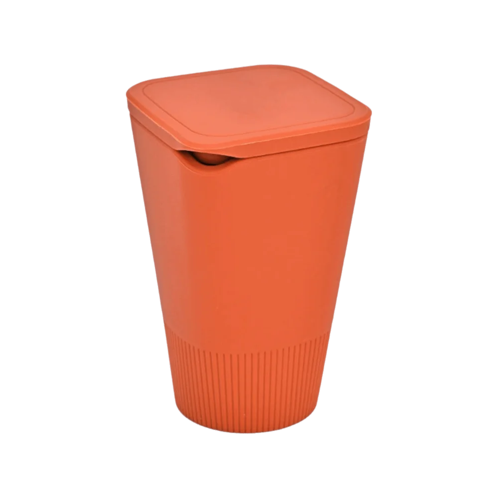 Silicone Material Car Trash Bin Sealed Design Odor-proof Garbage Cup Zpaxo Orange