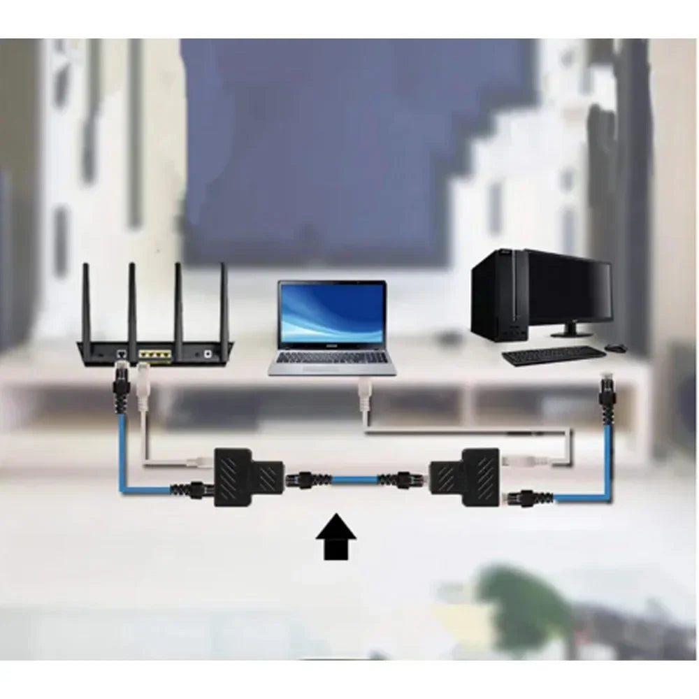 One Two Adapter Ethernet Cable Splitter Rj45 8P8C Version Zpaxo