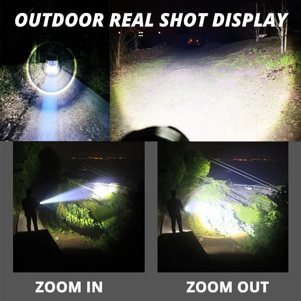 ESMARTER 30W LED Tactical Flashlight USB Rechargeable 1500m