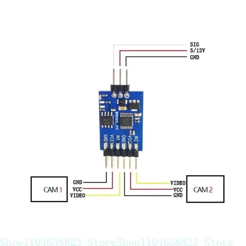 FPV Traverses Camera Three Way Video Switcher Electronic Switcher Remote Control Switching Video Module Camera Switcher Zpaxo