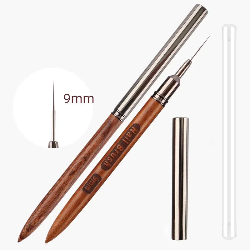 Nail Brush Wood Handle Gel Nail Art Liner DIY Painting Brush Drawing Lines Stripe Flower Painting Pen UV Gel Manicure Salon Tool Zpaxo