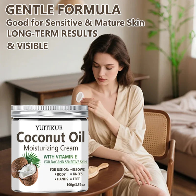 YUITIKUE Coconut Oil Moisturizing Cream – 24H Body Hydration Body Moisturizing Cream Zpaxo