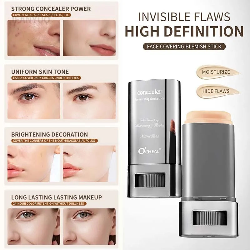 Matte Foundation Cream Stick Boosted Skin Tint Silky Texture