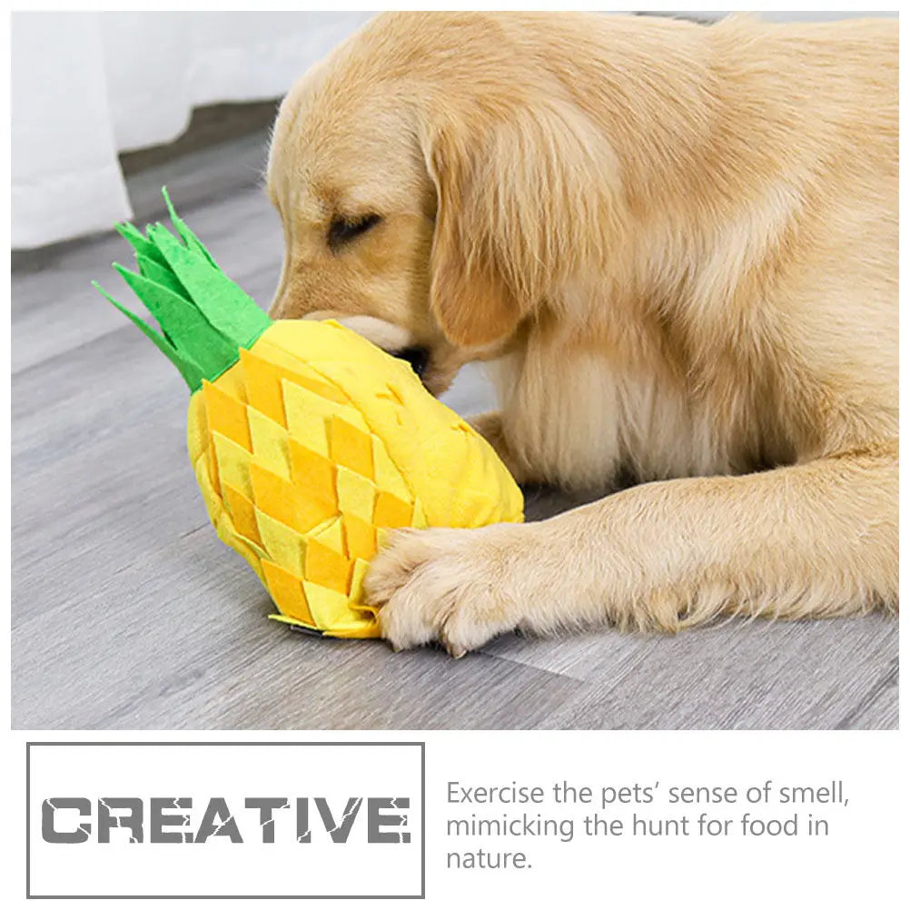 Pineapple Dog Interactive Slow Feeder Puzzle Training Chew Sniffing