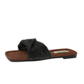 2025 Summer Fashion Low Heel Ladies Slippers Open Toe Female Square Zpaxo black 40