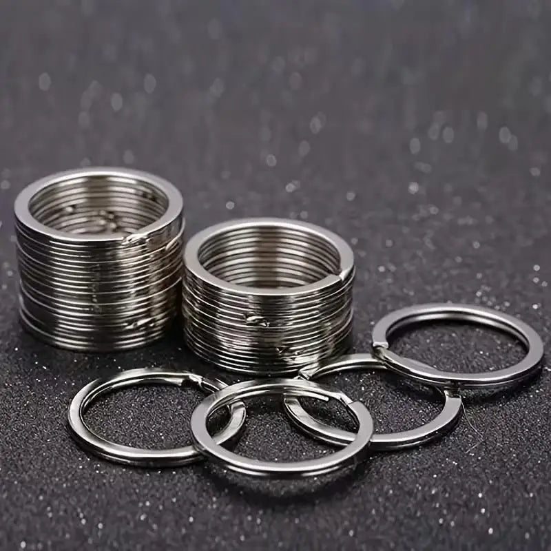 10pcs 304 Stainless Steel Key Rings – 2.54 cm Flat Ring, Separated, for Home, Car & Men's Accessories Zpaxo