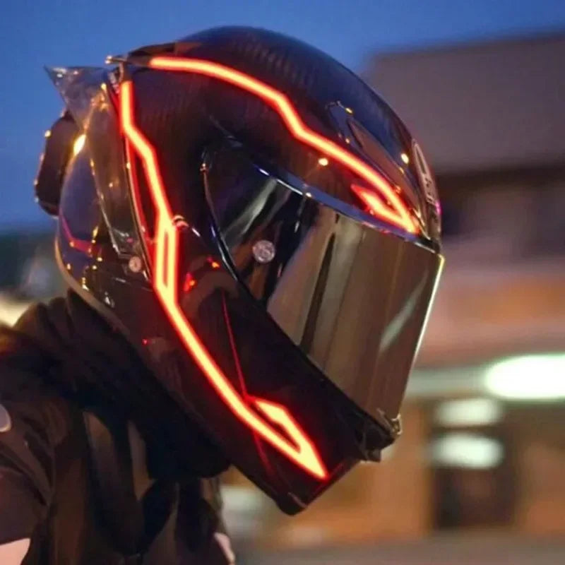 4-in-1 LED Motorcycle Helmet Light Strip Kit – 3 Glow Modes