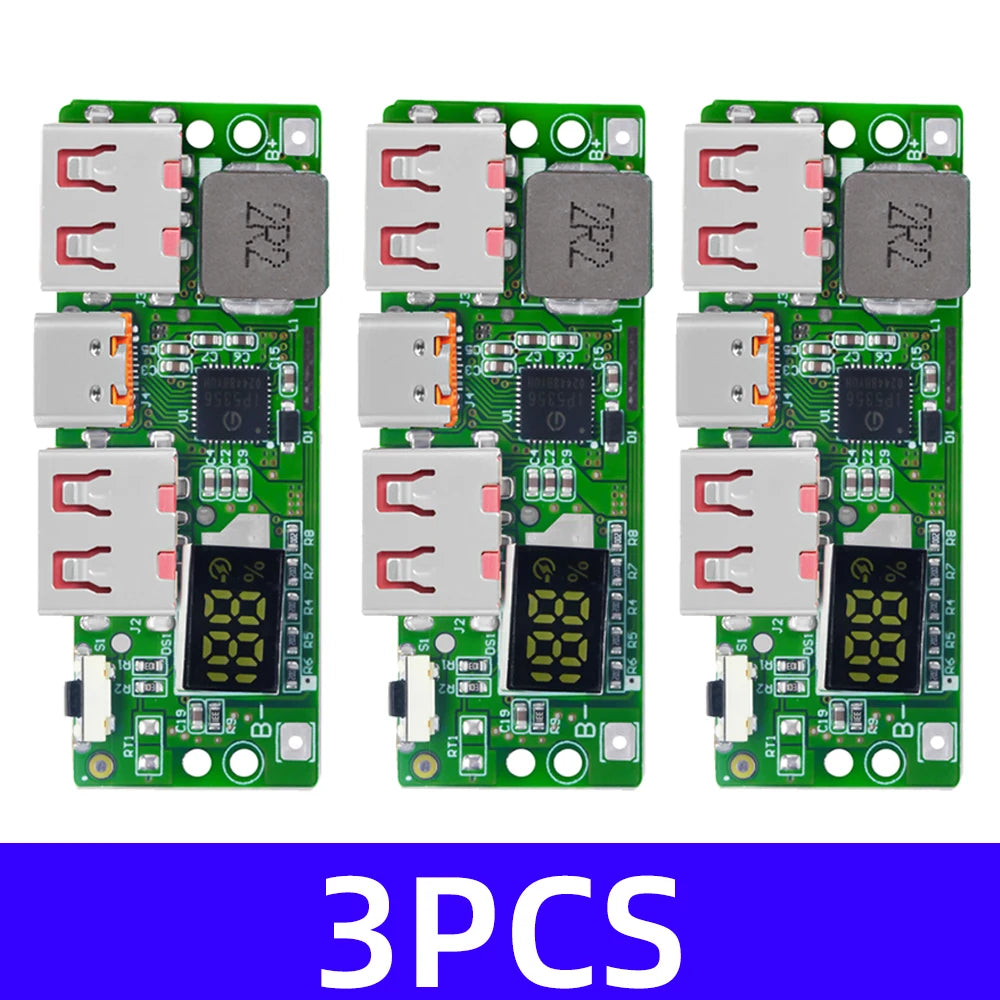 IP5356 Fast Charging Module 5V 3A Lithium Battery Charger Digital Zpaxo 3pcs