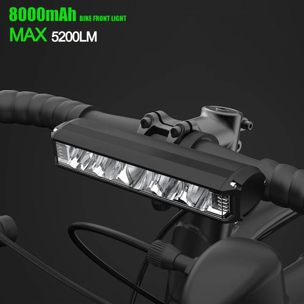 Bicycle Light Front 5200Lumen LED Bike Light 8000mAh Waterproof Flashlight MTB Road Cycling Rechargeable Lamp Bike Accessories Zpaxo