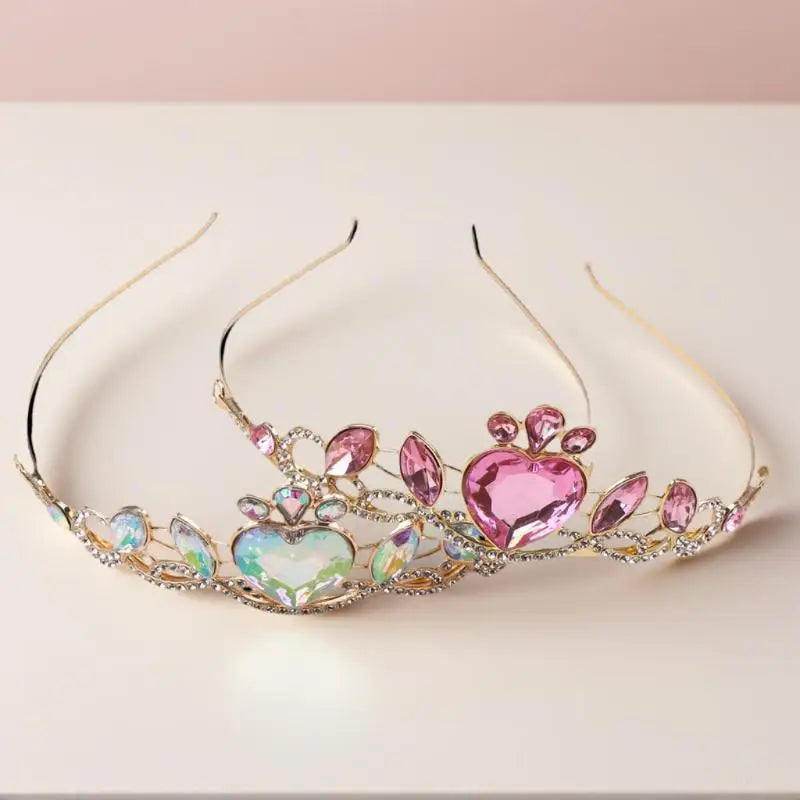 Colorful Elegant Heart Crown Women Perfect Birthday Party Accessory Zpaxo